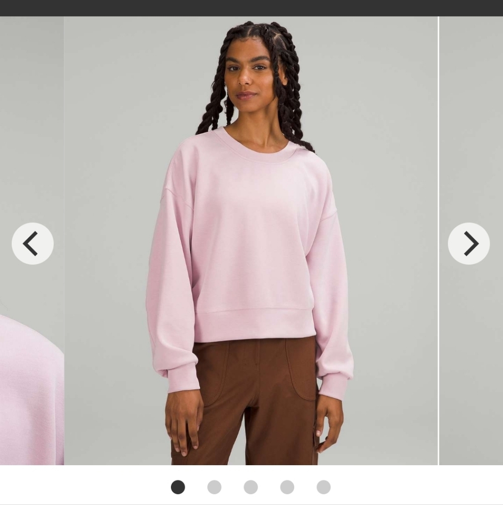 Lululemon Softstreme Perfectly Oversized Cropped Crew in Pink Peony